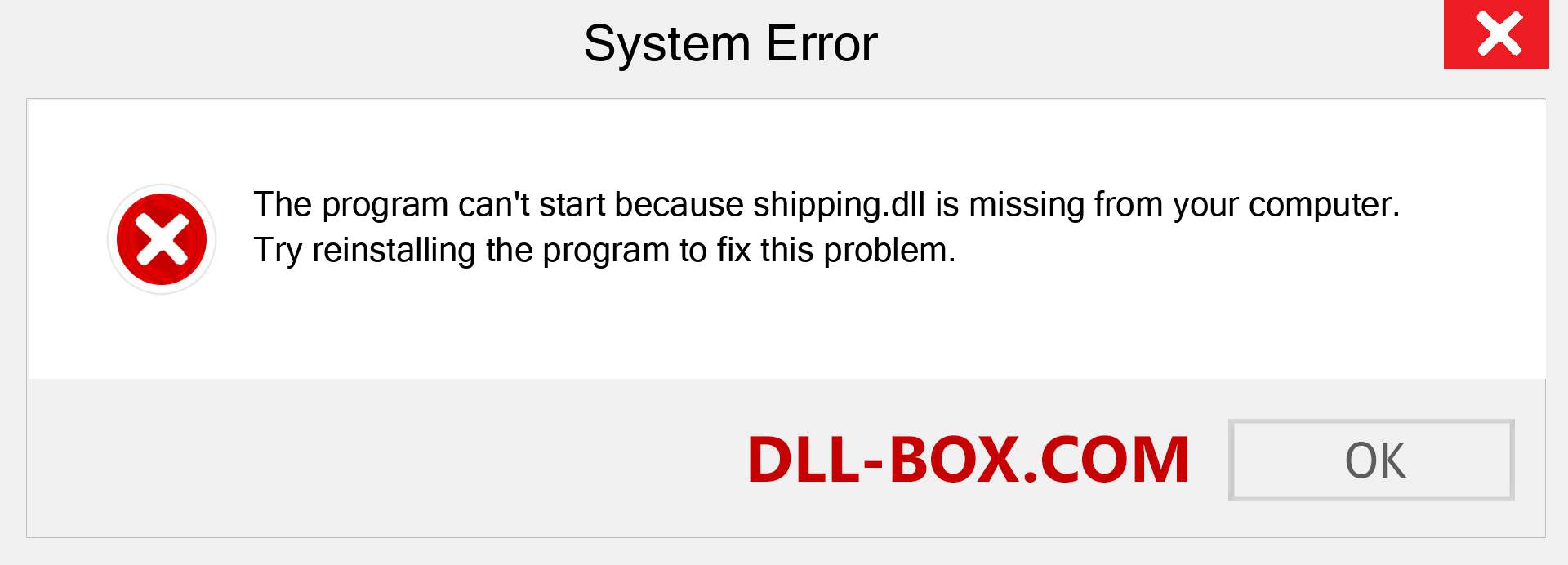  shipping.dll file is missing?. Download for Windows 7, 8, 10 - Fix  shipping dll Missing Error on Windows, photos, images